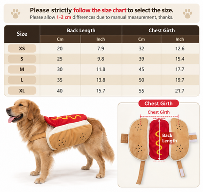 Hotdog dog costume